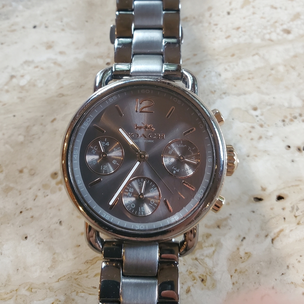 Coach gunmetal watch